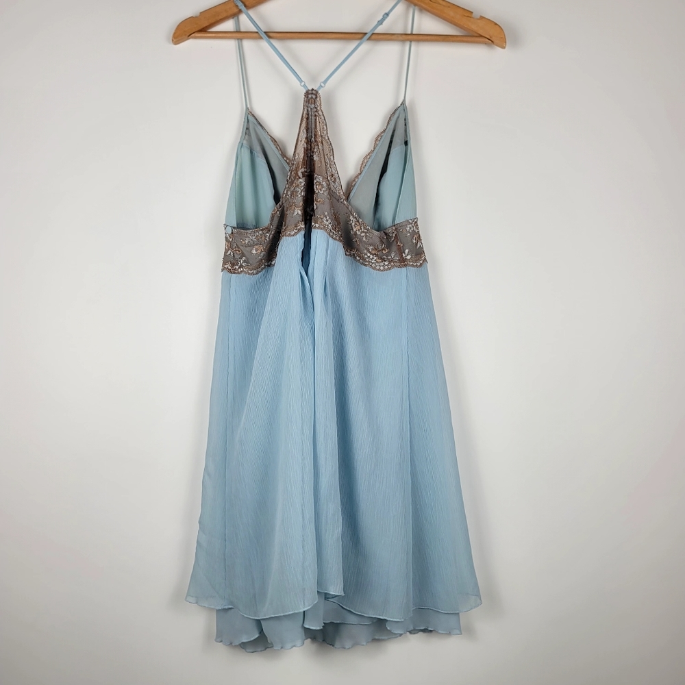 Victoria Secret Baby Blue Lace Babydoll Teddy size Large - Picture 7 of 9